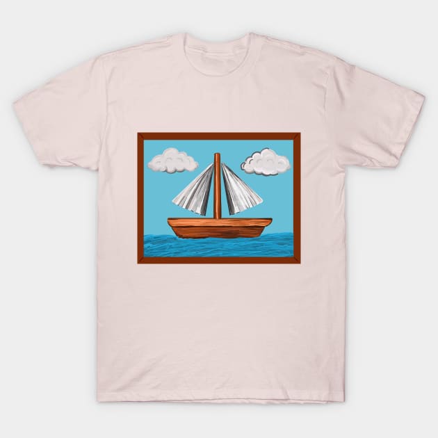 Simpsons Sailboat Painting (Scene from Moby Dick) T-Shirt by Sparkleweather